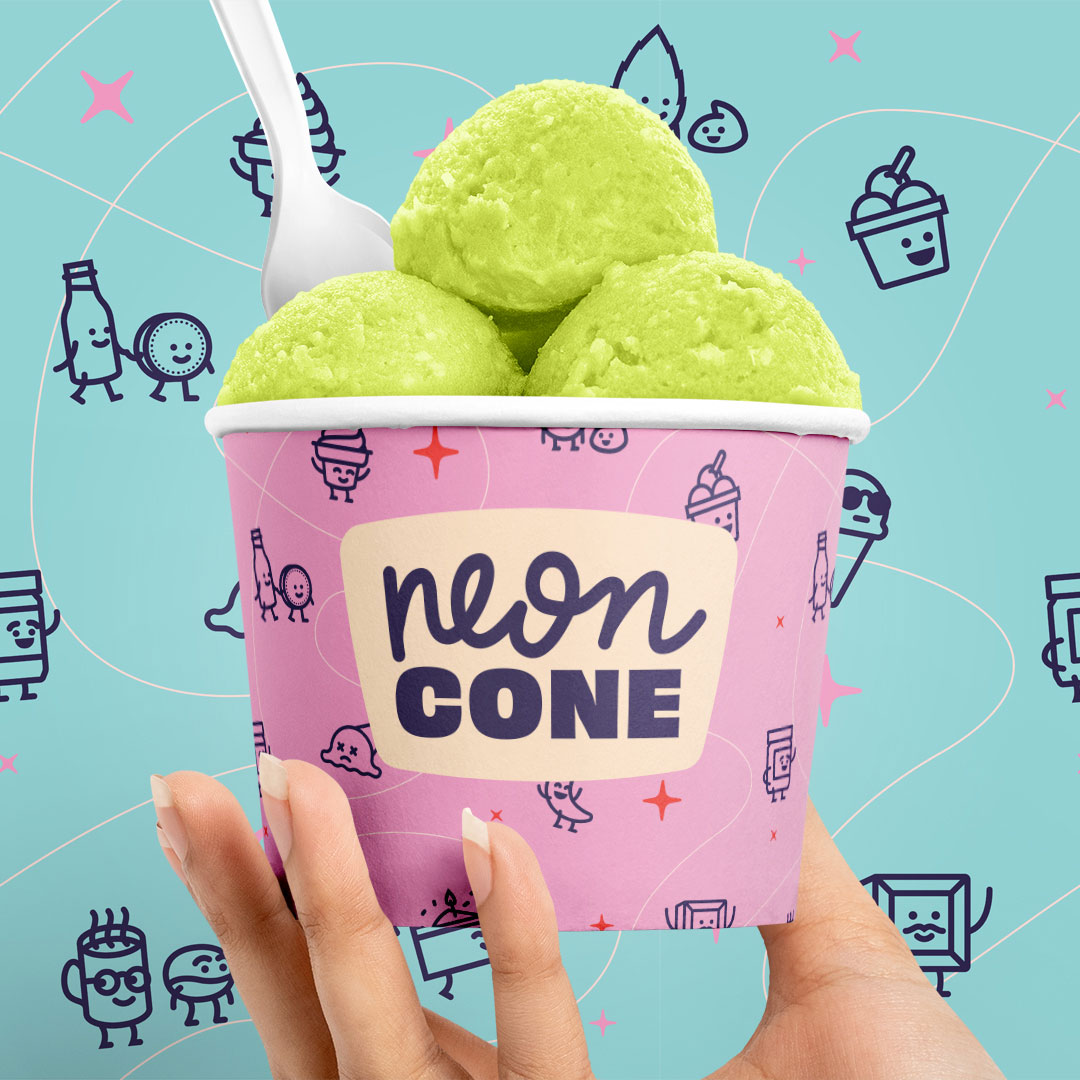Neon Cone ice cream cup
