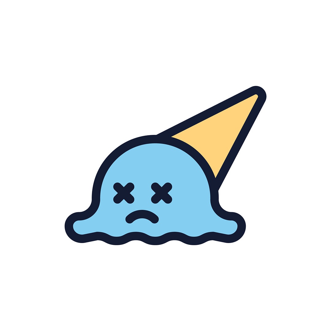 melted ice cream cone icon